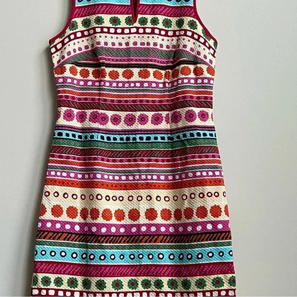 Talbots Geometric Striped Textured Sleeveless Knee-Length Sheath Dress - Picture 5 of 16